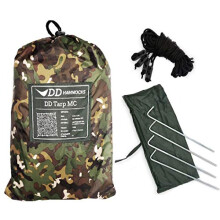 DD Hammocks - DD Tarp 3.5 x 3.5 MC - Waterproof Camouflage Camping Tarp For Lightweight Hammock Camping And Bushcraft Shelters