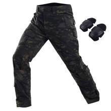 JOYASUS Paintball BDU Tactical Trousers Airsoft Pants Multi-Pocket Duty Pants with Knee Pads (Black CP, XL (36))