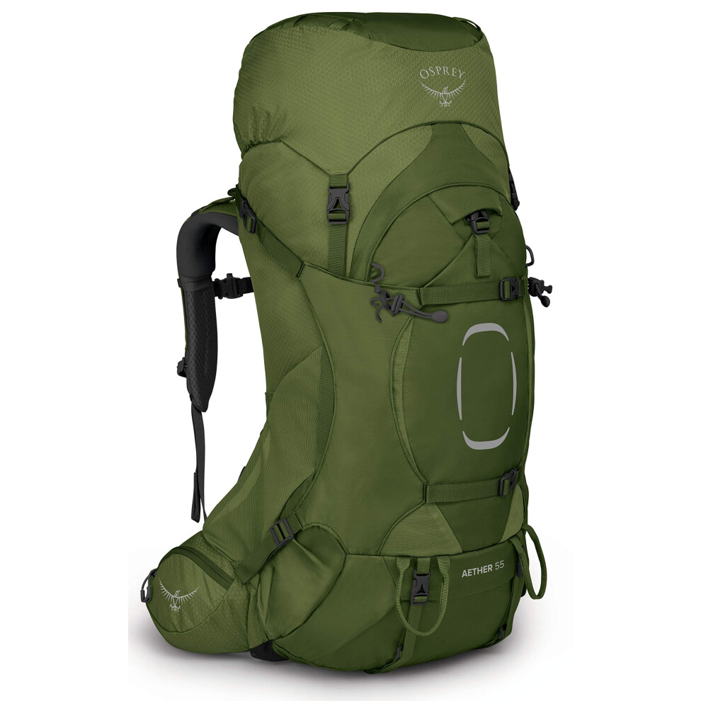 Osprey Aether 55 Men's Backpacking Pack Garlic Mustard Green - S/M