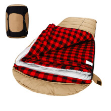Winter 0 Degree Canvas Sleeping Bag for Fishing, Hunting, Traveling and Camping Particularly in Cold Winter Outdoor with Removable Flannel Liner and