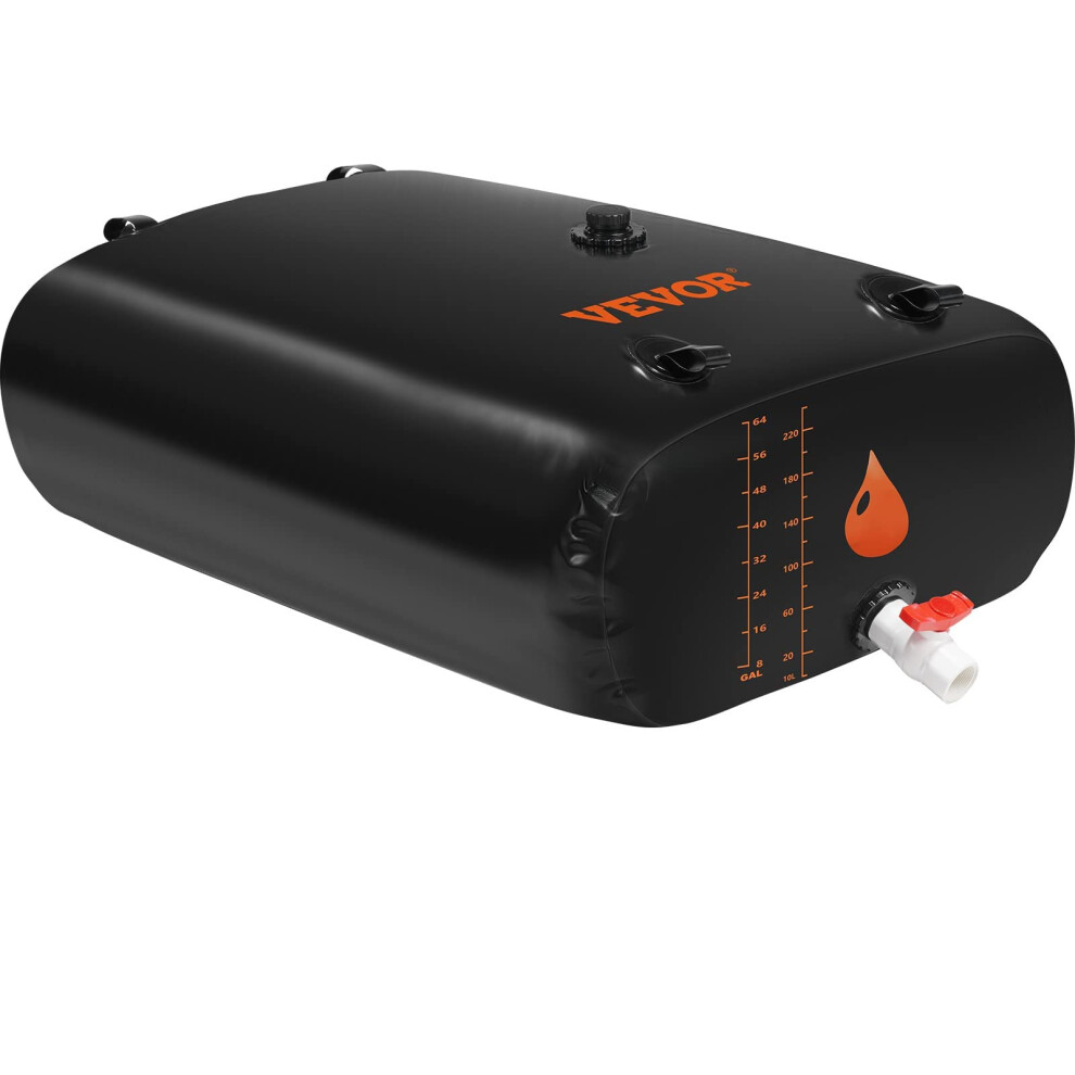 VEVOR Water Tank Bladder, 143 Gallon Large Capacity, PVC Collapsible Water Bladder Including Spigots and Overflow Kit, Portable Water Storage Bladder