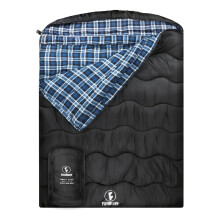 FORINBUY Winter Cotton Flannel Double Sleeping Bag for Adults - 0 degree Queen Size 2 Person Sleeping Bag, Waterproof & Warm for Cold Weather, Ideal