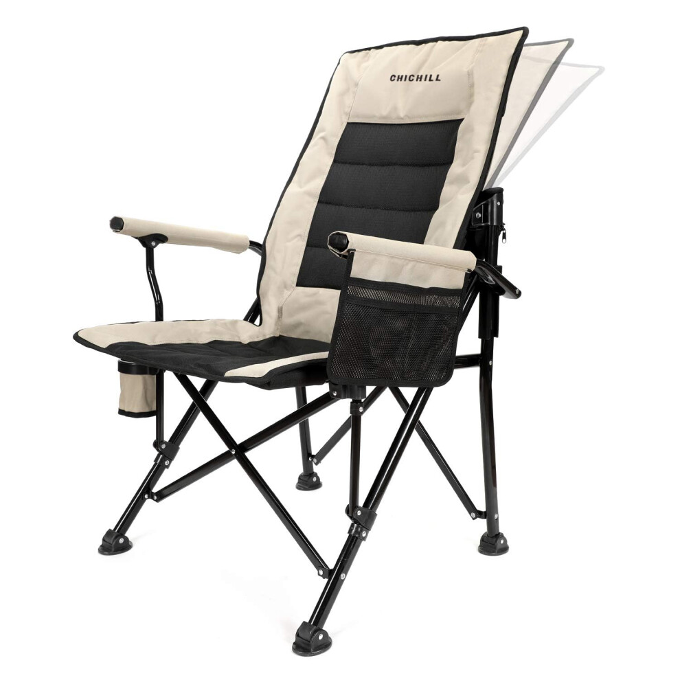 CHICHILL Camping Chairs for Adults, Oversized Folding Chair Outdoor Chair Adjustable High Back Chair Fishing Chair Heavy Duty Chair Supports 180kg
