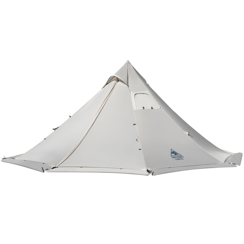 OneTigris Smokey HUT Hot Tent with Stove Jack, Ultralight 4 Season Tipi Tent with Snow Skirt & Detachable Floor for Camping, Hiking, Bushcraft,