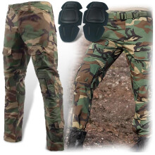 HANSTRONG GEAR Men?s Military Army Tactical Airsoft Paintball Shooting Pants Combat Men Pants with Knee Pads Wooland (34W)