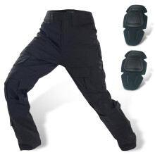 HANSTRONG GEAR Men?s Military Army Tactical Airsoft Paintball Shooting Pants Combat Men Pants with Knee Pads Black (34W)