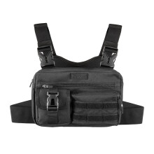 Fitdom Tactical Inspired Sports Utility Chest Pack. Chest Bag for Men with Built-in Phone Holder. This EDC Rig Pouch Vest is Perfect for Workouts,