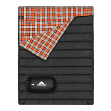 AGEMORE Cotton Flannel Double Sleeping Bag for Camping, Hiking or Backpacking. Queen Size 2 Person Waterproof Sleeping Bag for Adults or Teens.