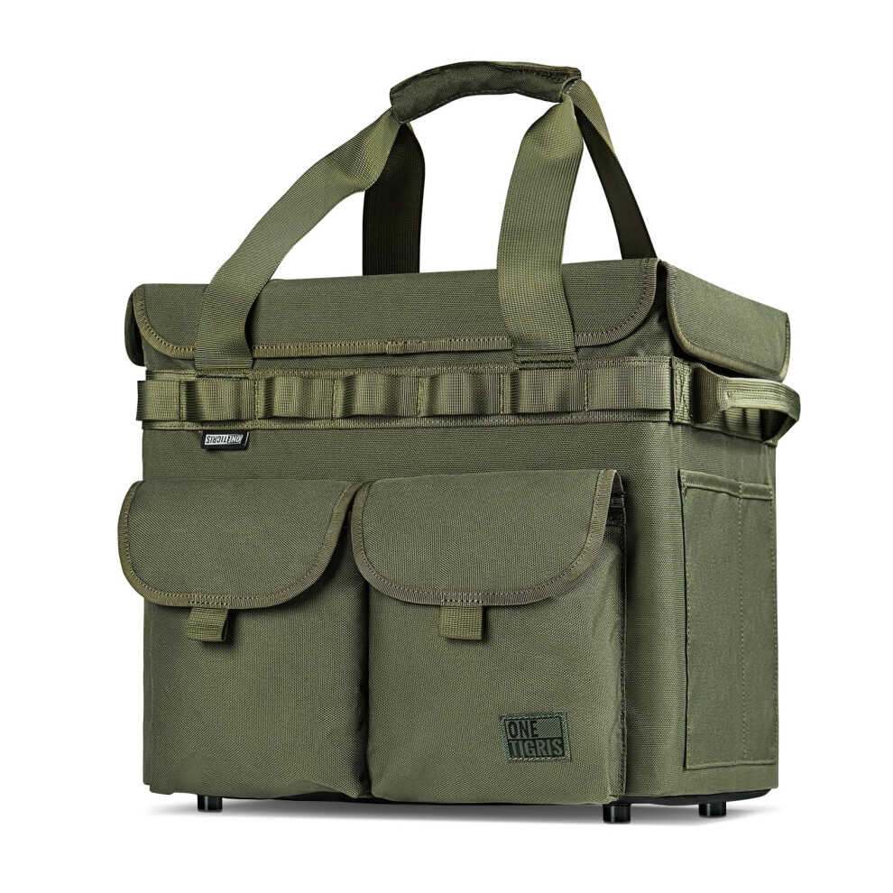 Onetigris Camping Storage Bag With Lid, 25L Collapsible Tactical Tote Bag For Outdoor Camping Travel Picnic Garage Trunk Organizer 5051220255058