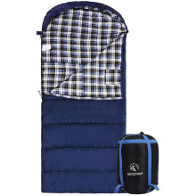 REDCAMP Winter Sleeping Bag for Adult, Wide Cotton Flannel Sleeping Bag with Hood for 3-4 Season Winter Cold Weather Camping Fishing, 300g/?