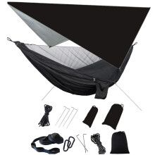 Camping Hammock with Mosquito Net Rain Fly Heavy Duty Tree Strap Portable Single Double Parachute Hammocks Tent Waterproof Rainfly Set for Camping