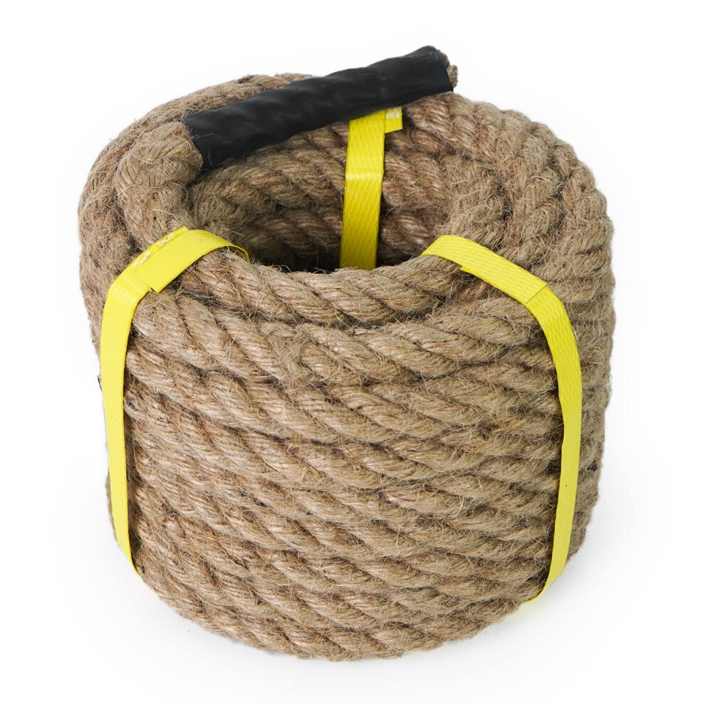 Aoneky Jute Rope - 20/25/30/40Mm Heavy Duty Twisted Natural Hemp Rope For Garden, Tug Of War, Nautical, Cat Scratching Post, Chandelier, Climbing 5051220259629