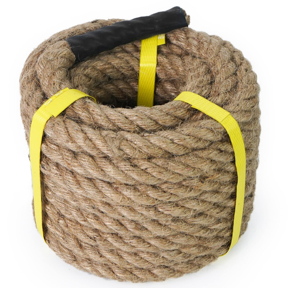 Aoneky Jute Rope - 14/16/20/25/30/40/50Mm Heavy Duty Twisted Natural Hemp Rope For Garden, Tug Of War, Nautical, Climbing Hammock And Diy Art Ideas 5051220259643