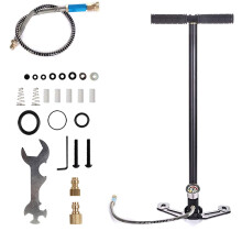 Prettyui 3 Stage Stirrup Charger PCP Hand Pump Gas Filter Pressure Gauge Air Gun Rifle Airrifle 4500psi Air Gun Rifle Seal Folding