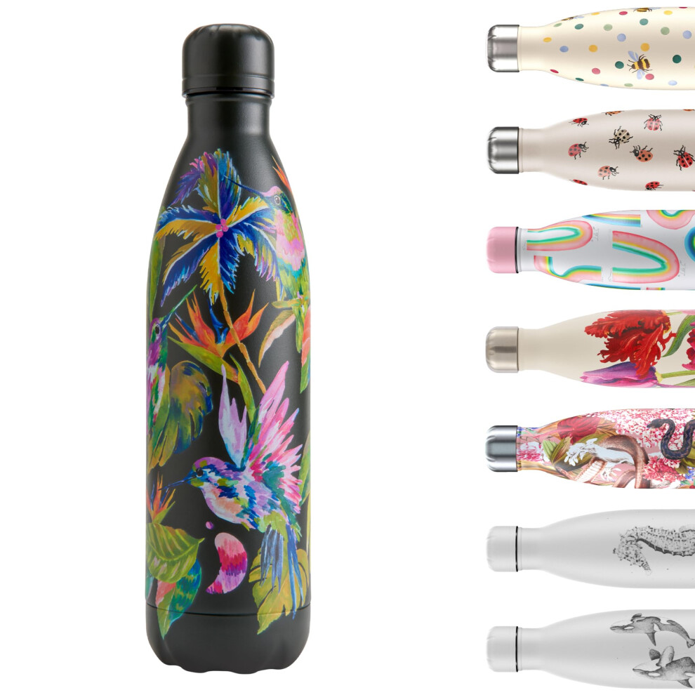 Chilly's Water Bottle - Stainless Steel and Reusable - Leak Proof, Sweat Free - Midnight Jungle, 750ml