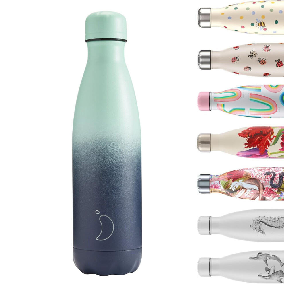Chilly's Water Bottle - Stainless Steel and Reusable - Leak Proof, Sweat Free - Deep Spring, 500ml