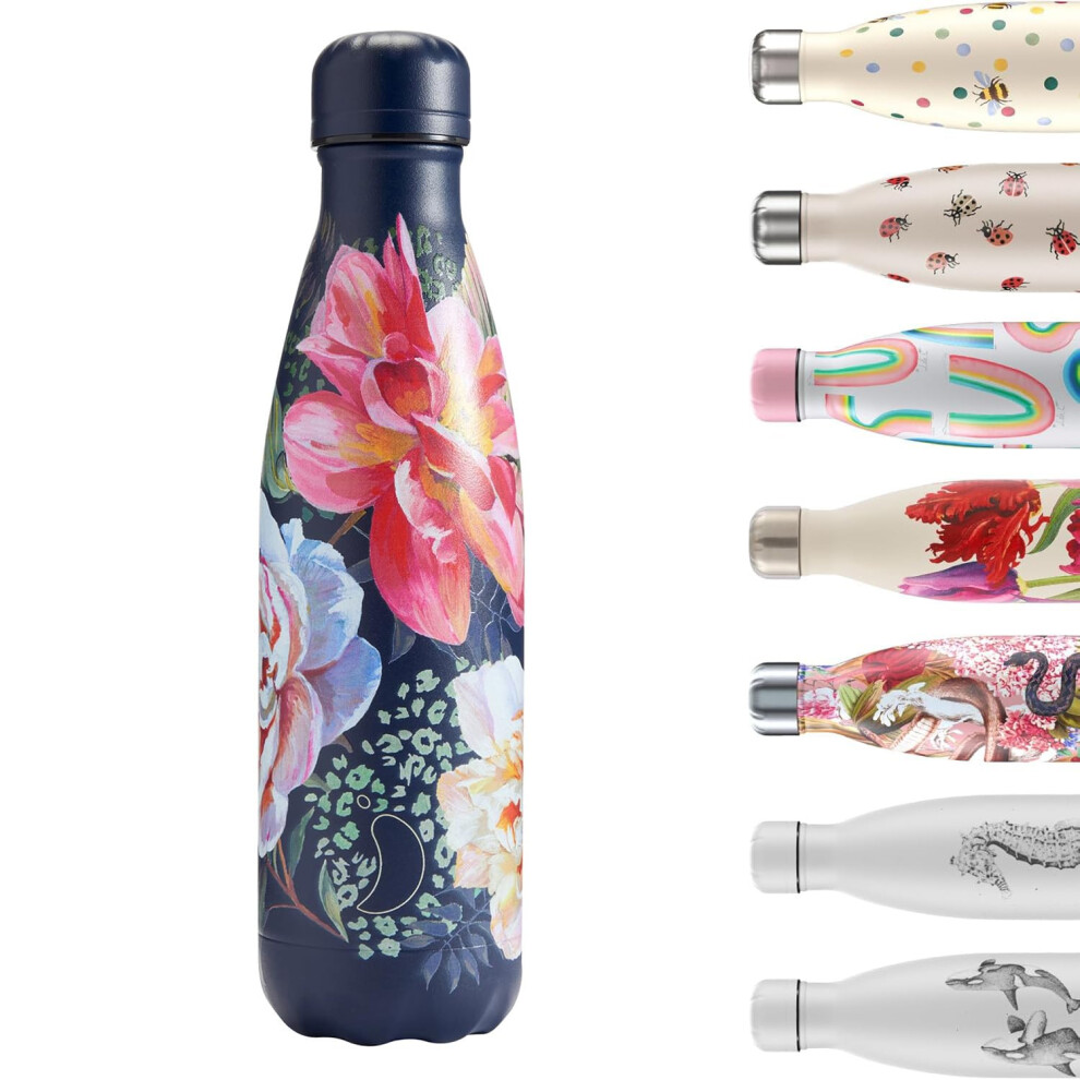 Chilly's Water Bottle - Stainless Steel and Reusable - Leak Proof, Sweat Free - Climbing Camellia, 500ml