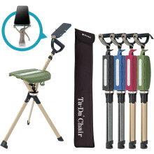 Ta-Da Chair Series 2 PRO - Walking Stick with Seat, Lightweight Aluminium Pole Frame & Sturdy Foldable Stool (up to 136kg), Easy Folding Design, Ideal