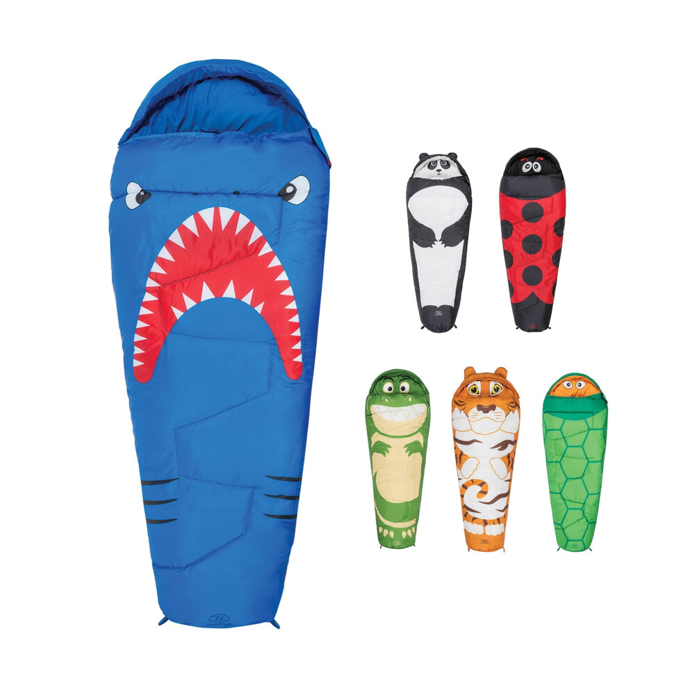 Kids Sleeping Bag by Highlander - Mummy Style - Themed Carry Backpack for Easy Transportation - Lightweight and Warm - Perfect for Camping, Hiking,