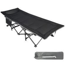 REDCAMP Padded Folding Camping Beds for adults, 28" Extra Wide Heavy Duty Sturdy Camp Bed with Mattress Portable, Strong Thicker Tubes Sleeping Cot