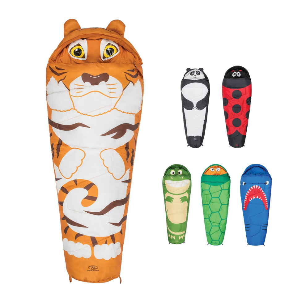 Kids Sleeping Bag by Highlander - Mummy Style - Themed Carry Backpack for Easy Transportation - Lightweight and Warm - Perfect for Camping, Hiking,