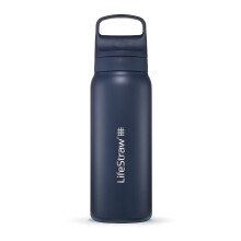 LifeStraw Go Series ? Insulated Stainless Steel Water Filter Bottle for Travel and Everyday Use Removes Bacteria, Parasites and Microplastics,