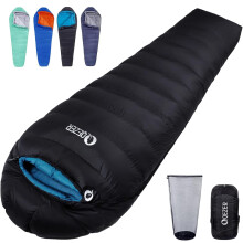 QEZER Down Sleeping Bag 4 Season, Lightweight Winter Sleeping Bag 0 Degree to -12 Degree C for Adults and Kid Camping, Hiking and Backpacking Outdoor