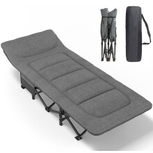 ATORPOK SHOP Camp Beds for Adults with Cushion and Pillow, Portable Travel Camping Cot for Sleeping, Lightweight Tent cot with Carry Bag Supports 450