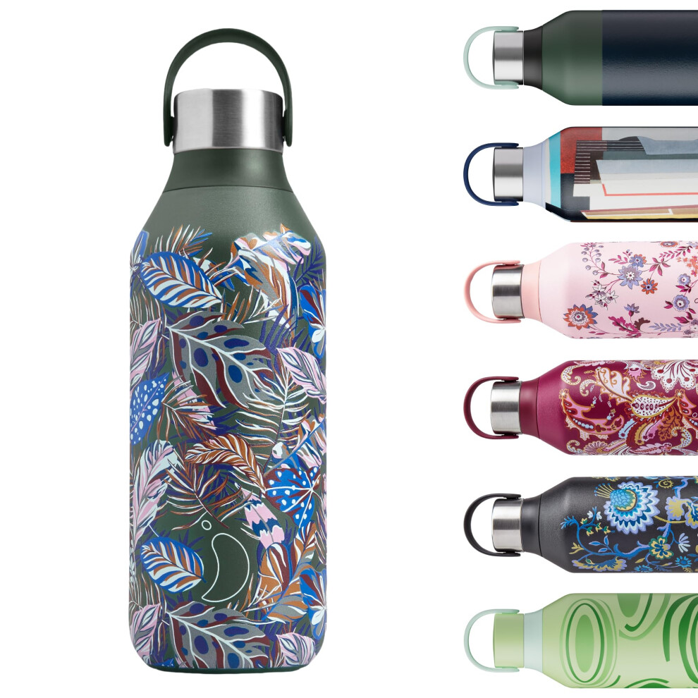 Chilly's Series 2 Water Bottle - Stainless Steel Thermal Bottles with Double Wall Vacuum, Soft Collar & Carry Loop - Liberty - Chile Jam, 500ml