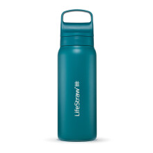 LifeStraw Go Series ? Insulated Stainless Steel Water Filter Bottle for Travel and Everyday Use Removes Bacteria, Parasites and Microplastics,