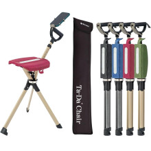 Ta-Da Chair Series 2 PRO - Walking Stick with Seat, Lightweight Aluminium Pole Frame & Sturdy Foldable Stool (up to 136kg), Easy Folding Design, Ideal