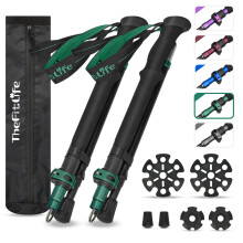 TheFitLife Collapsible Trekking Poles for Hiking ? Lightweight Folding Walking Sticks for Men and Women with Extra-Long Foam Handle and Metal Flip
