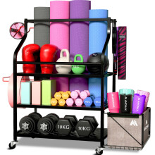 Amonax AMONAX Home Gym Storage Dumbbell Rack, Weight Stand Kettlebell Rack Yoga Mat Holder Rack for Barbell Pad Resistance Band Foam Roller, Fitness