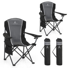 ALPHA CAMP Camping Folding Chair for Heavy People Portable Heavy Duty Chair Support 160 KG Oversized camp chair Outdoor for Adult with Cup Holder and