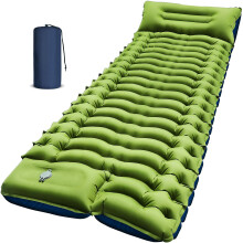 Yuzonc Camping Sleeping Pad,Ultralight Inflatable Camping Mat with Pillow Built-in Foot Pump Portable Inflatable Sleeping Pads Compact for Outdoor