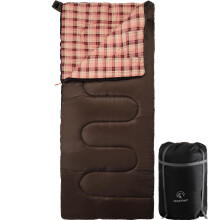 REDCAMP Cotton Sleeping Bag for Adult, Flannel Compact Sleeping Bag for Camping Fishing 3-4 Season Cold Weather Winter, Brown