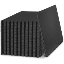 ProsourceFit Extra Thick Puzzle Exercise Mat, EVA Foam Interlocking Tiles for Protective, Cushioned Workout Flooring for Home and Gym Equipment, Black