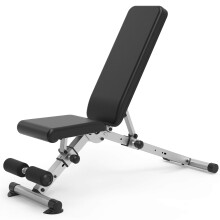 leikefitness Adjustable Weight Bench, Foldable Workout Training Bench with Automatic Locking for Upright Tilt and Flat Full Body Exercise (Silver 1)