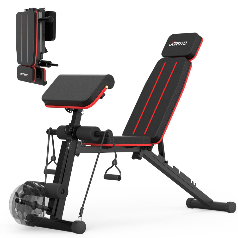 JOROTO Weight Bench Adjustable, Foldable Workout Bench Press, 350KG Load Strength Training Benches for Home Gym Full Body Workout, Roman Chair