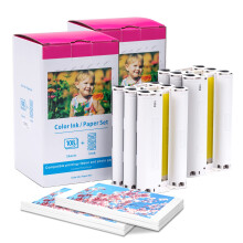 Selphy Photo Paper KP-108IN 3115B001(AA) Compatible with Canon Selphy CP1300 CP1200 CP1500 CP1000 CP910, 6 Photo Printer Cartridges, 216 Sheets Photo