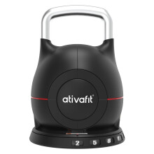 ATIVAFIT 20kg Adjustable Kettlebell 7 in 1 with Solid Aluminum Handle Quick Adjustment Weights With Safety Locking Systerm Space Saving Strength