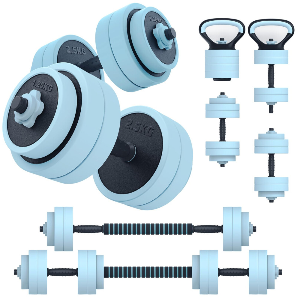 Pasyou 4 In1 Dumbbells Set,Adjustable Dumbbell Set For Gym Used As Barbell, Kettlebells,Push Up Stand Dumbbell Body Building 20Kg Set,Free Weights Set