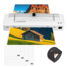 Laminator, A3 Laminator Thermal and Cold Laminator Machine with Built-in Cutter and Corner Rounder, Fast Warm-up, Laminator for Home Office School Use