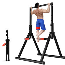DOBESTS Foldable Power Tower Dip Station Pull Up Bar Free Stand Fitness Equipment for Home Gym Strength Training 700 LBS,Height Adjustable