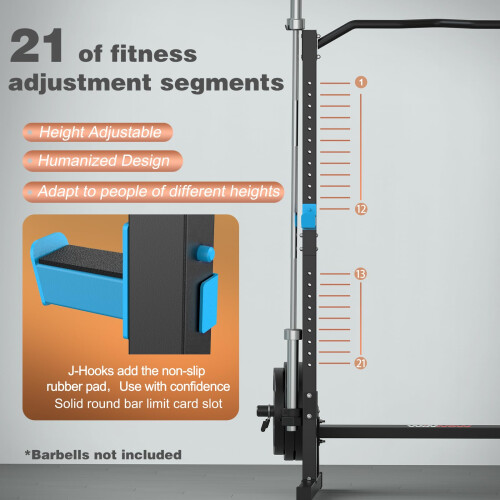 WINNOW Squat rack Height Adjustable Power Cage Home Gym Power Tower Multi-Function Pull Up Station Strength Training Squat stand Barbell Rack 2
