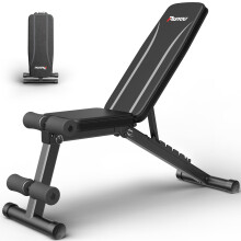 PASYOU Adjustable Weight Bench Full Body Workout Multi-Purpose Foldable Incline Decline Exercise Workout Bench for Home Gym,Black