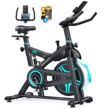 2025 Toputure Exercise Bike with APP, 0-100% Magnetic Resistance Spin Bike, 15kg Flywheel, Shock Absorption, LCD Display, Ultra-quiet Stationary