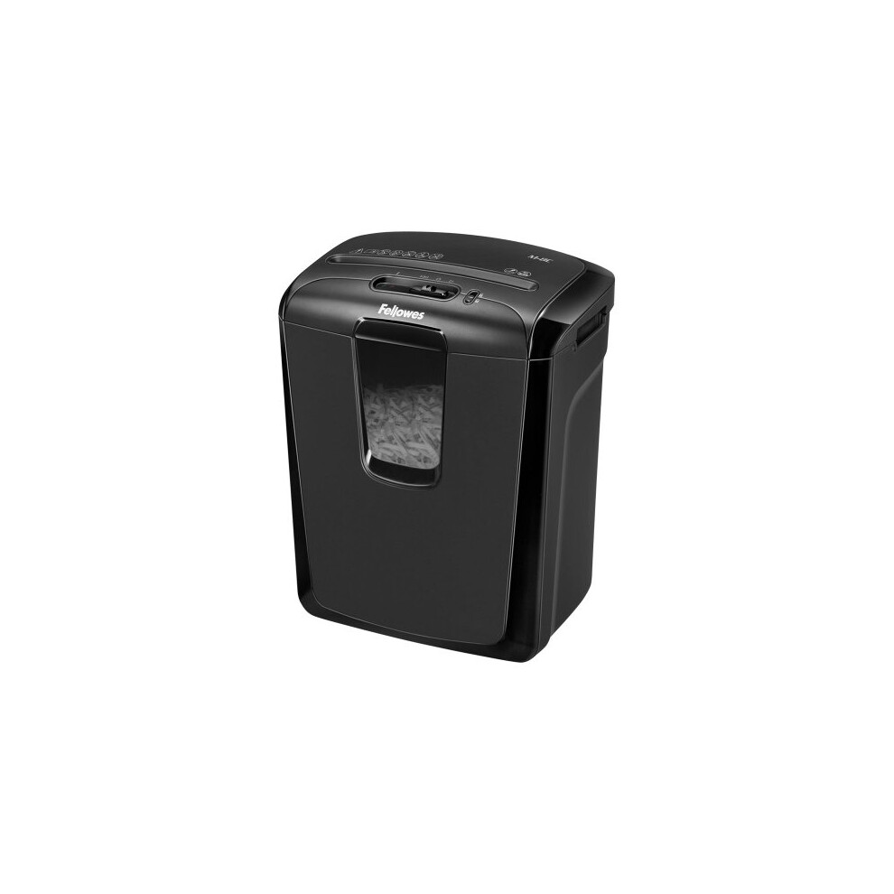Fellowes Powershred M-8C 8 Sheet Cross Cut Personal Shredder With Safety Lock, Black