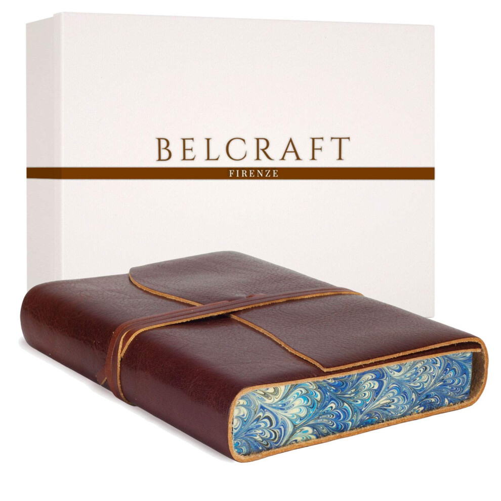 Photos - Notebook BELCRAFT Venezia Romantica Large Leather Bound Journal, A5  Dark Brown b8055002601849(15x21 cm)