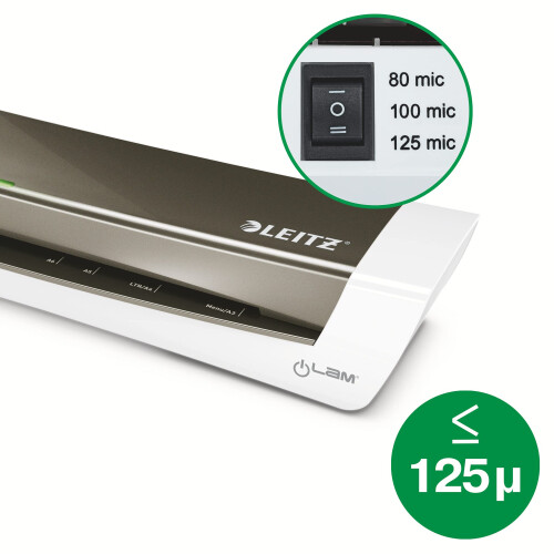 Leitz 74401089 iLam A3 Laminator, Ideal for Home Office - Metallic Dark Grey 2